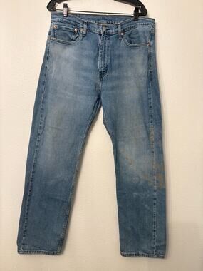Levi's 505 Regular Fit Straight Jeans Men's Paint Splatter Bleach Stained 36x32